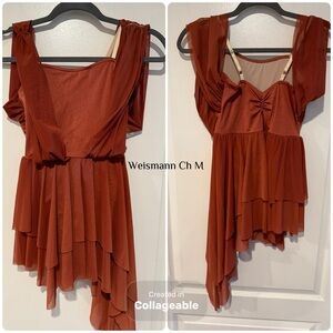 Weimann Asymmetrical Dress in Rich Rust
